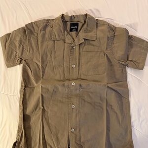 Tilly's Olive Button Down Twill Shirt